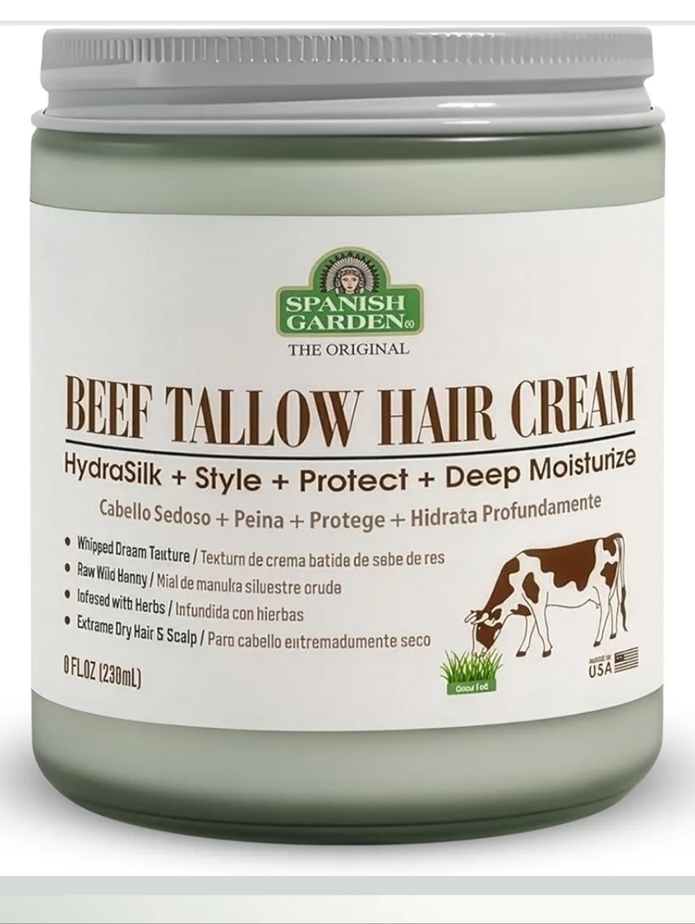 Beef Tallow Hair Cream — Deep Moisturize in Cream/White